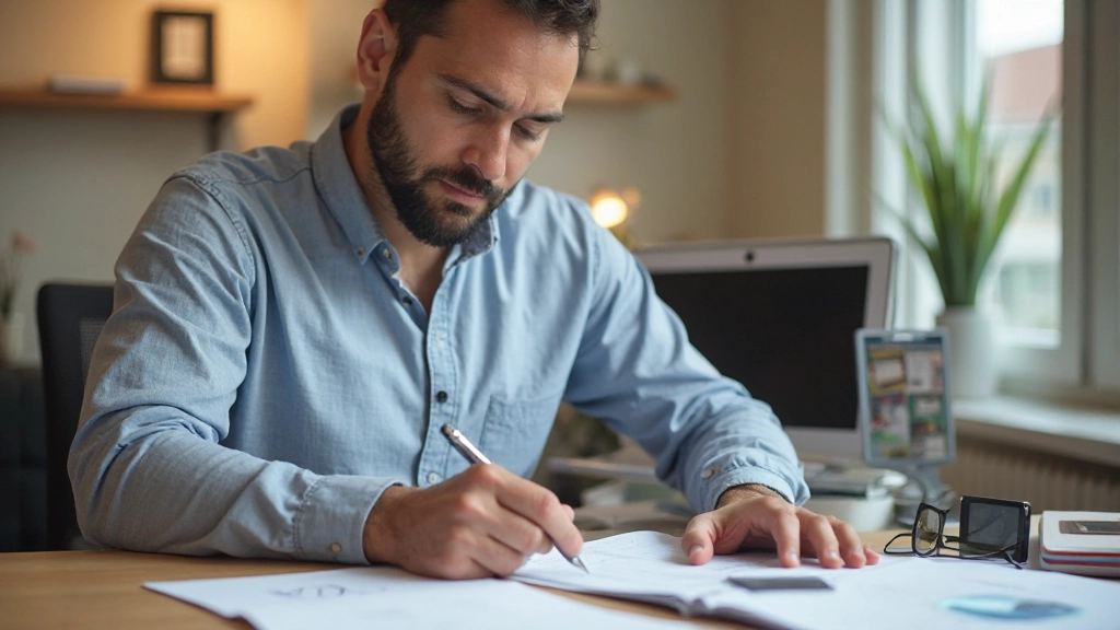 Finansiell planering och budgetdokumentation på ett organiserat arbetsbord